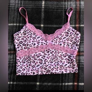 Purple cheetah crop top Y2k 2000s new never worn size small